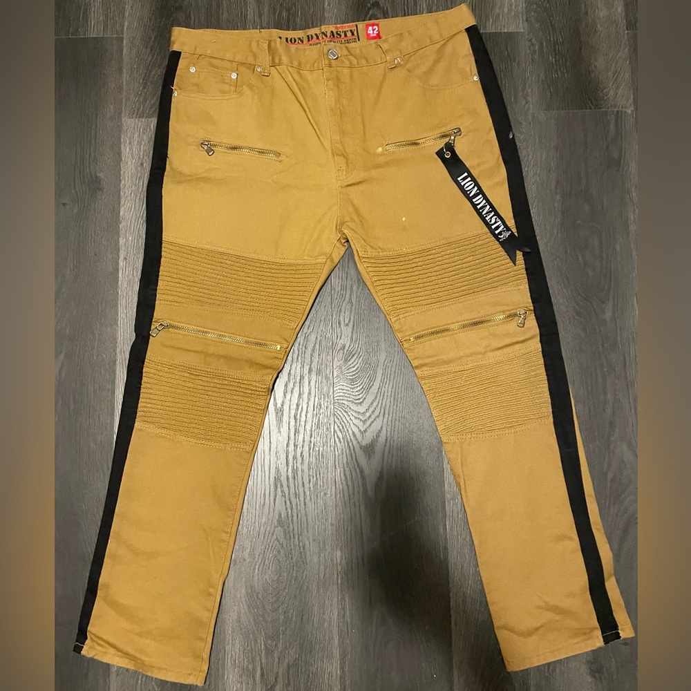Men's Tan Biker Pants
